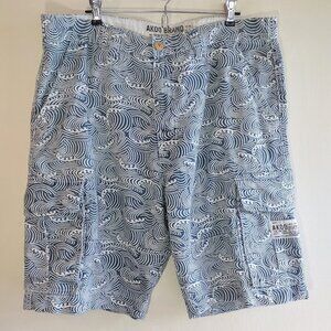 AKOO Brand Cargo Utility Shorts Rip Curl Waves Skateboard Grunge  Mens Size 38